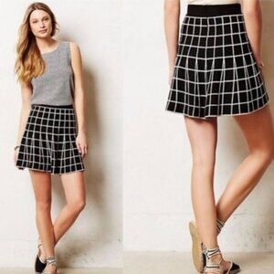 Anthropologie | Sunday in Brooklyn Reversible Black and White Grid Skirt M